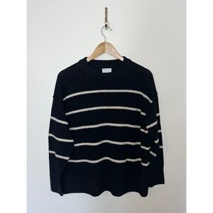 Aerie Striped Crewneck Sweater Black White Knit Pullover Women's | Small